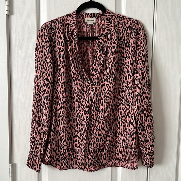 Zadig & Voltaire Tink Squeleton Leopard
Logo Silk Shirt Blouse - Picture 5 of 14